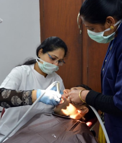 prosthodontist working